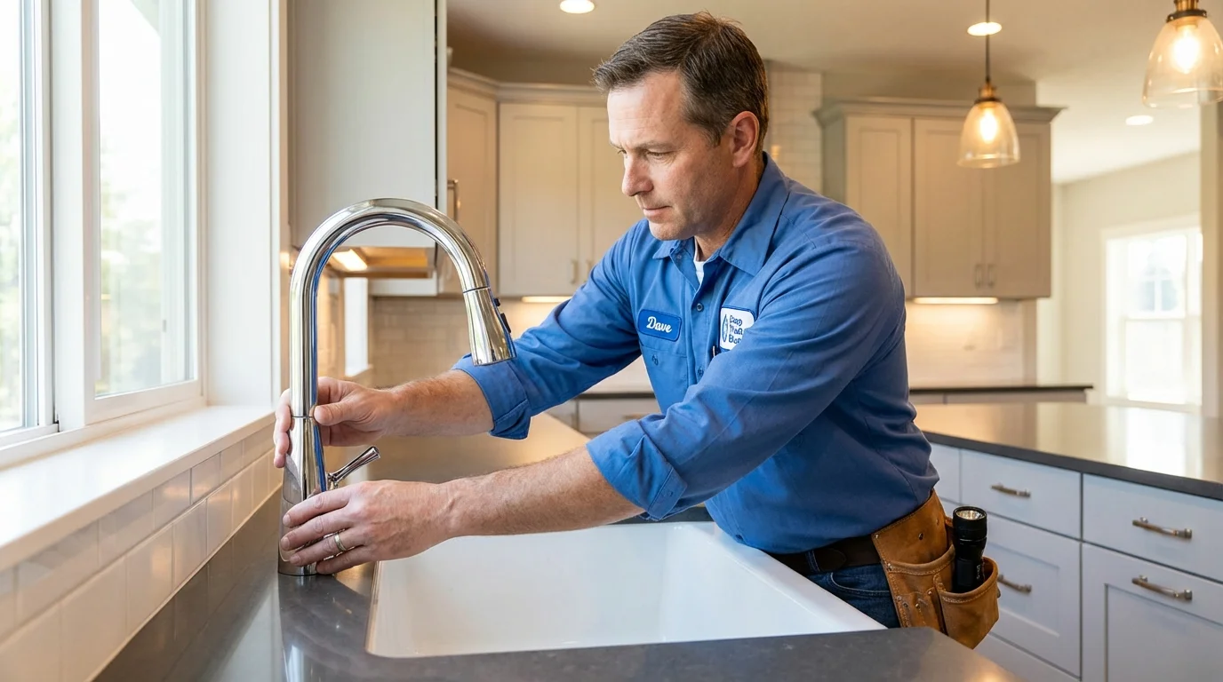 Kitchen faucet installation by Johns Plumbing LLC in Davenport